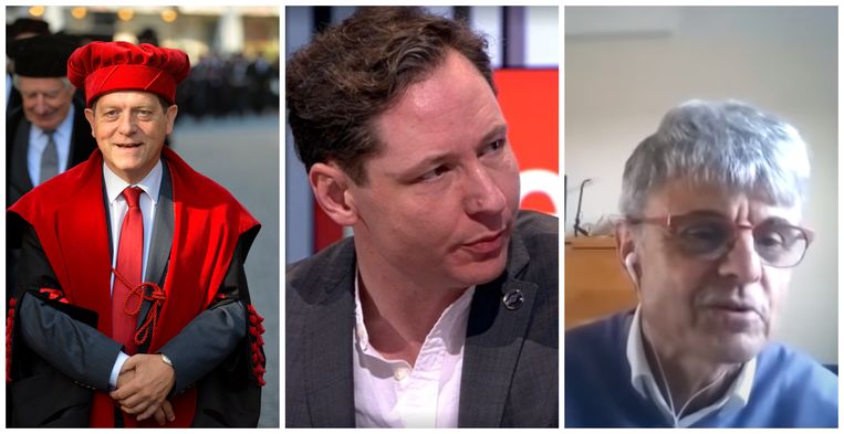 Onder anderen kerkjurist Rik Torfs, ex-lector Sam Brokken en dierenarts Geert Vanden Bossche mogen hun zegje doen in de commissie Volksgezondheid. Beeld Photo News/Eén/rv