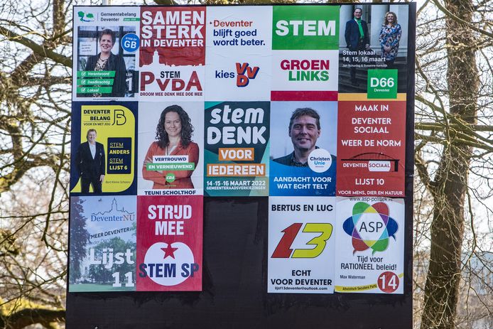 In Deventer doen veertien partijen mee aan de gemeenteraadsverkiezingen. Zes daarvan staan alleen in Deventer op het stembiljet: Deventer Belang, DeventerNU, Deventer Sociaal, Gemeentebelang, Lijst 13 (van zwerver Bertus Rietman) en ASP (Atheïstische Seculiere Partij).