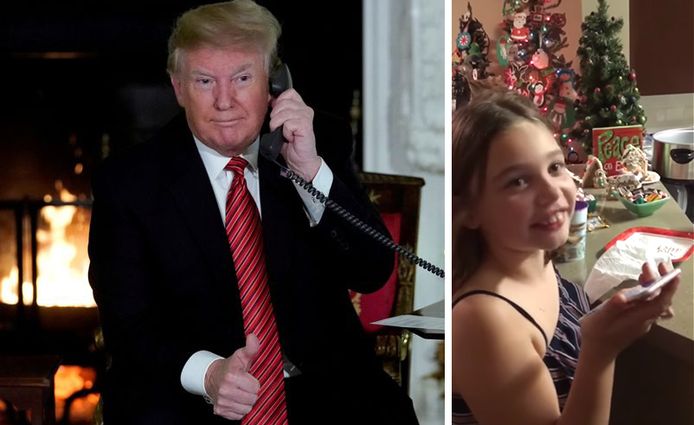 De Amerikaanse president Donald Trump belde op kerstavond met het 7-jarige meisje uit Lexington.