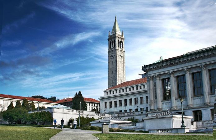 De universiteit in Berkeley, Californië. Illustratiebeeld