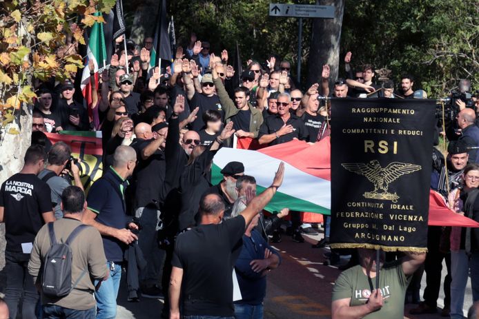 Een fascistische mars in Italië op 30 oktober.