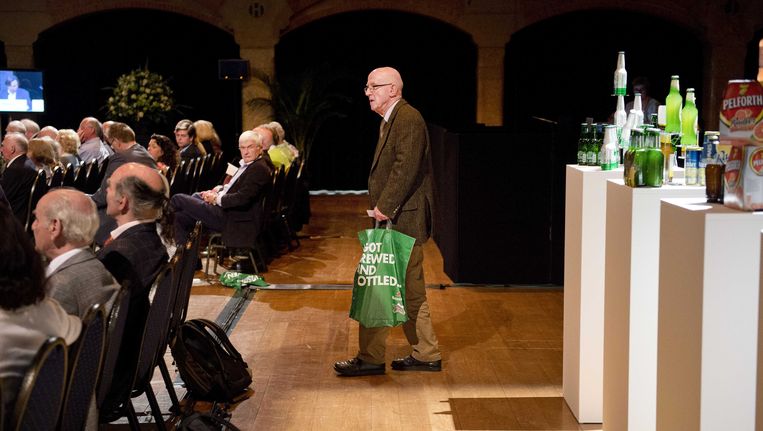Aandeelhouders van Heineken bijeen in de Beurs van Berlage voor een toelichting op de cijfers van de bierbrouwer Beeld anp