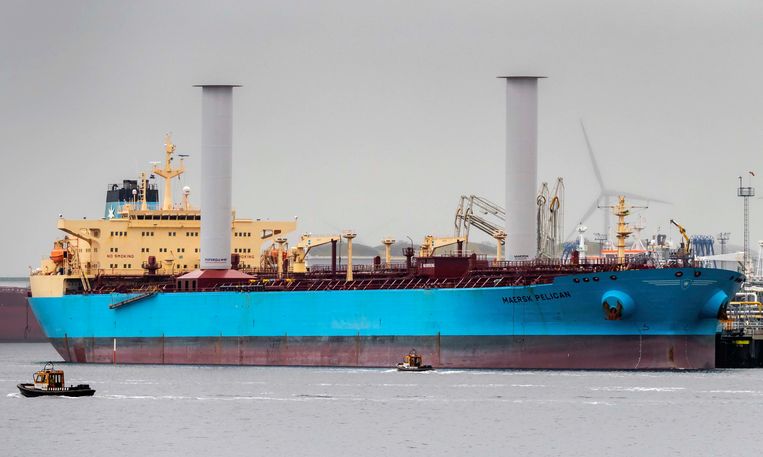 Finse tanker met Flettner-rotors. Beeld AP