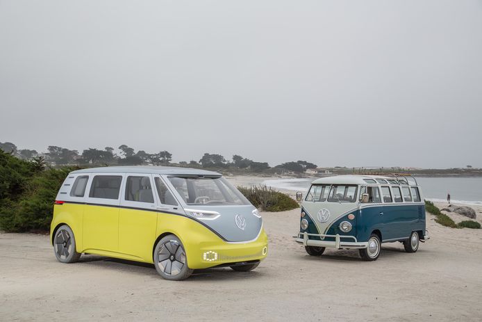 Een elektrisch eerbetoon: binnen een paar jaar brengt VW deze 'ID Buzz' personenbus op de markt.