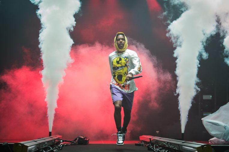A$AP Rocky tijdens een optreden in juni in de Franse hoofdstad Parijs. Beeld Redferns