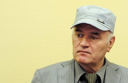 Mladic tijdens een eerdere zitting van het Joegoslaviëtribunaal.