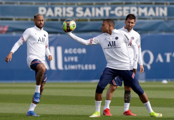 Neymar, Mbappé en Messi.