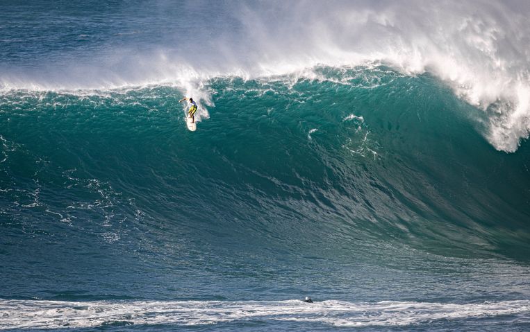 Luke Shepardson tijdens de Eddie. Beeld Photo News