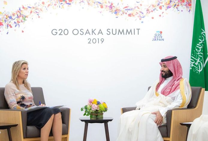 Máxima ontmoette Mohammed bin Salman tijdens de G20-top in Japan.