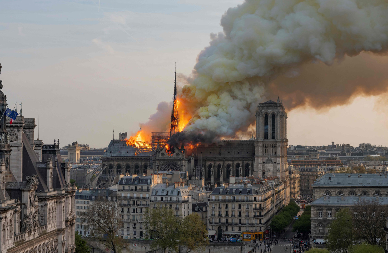 Notre Dame was partially destroyed by fire on April 15, 2019. Photo by AFP