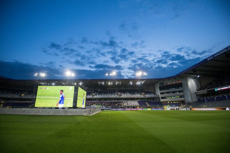 Het Constant Vanden Stockstadion in Anderlecht. Beeld BELGA