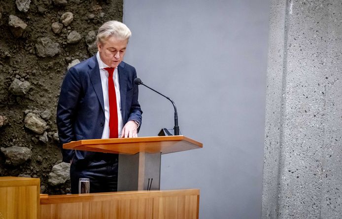 Geert Wilders (PVV) in de Tweede Kamer.