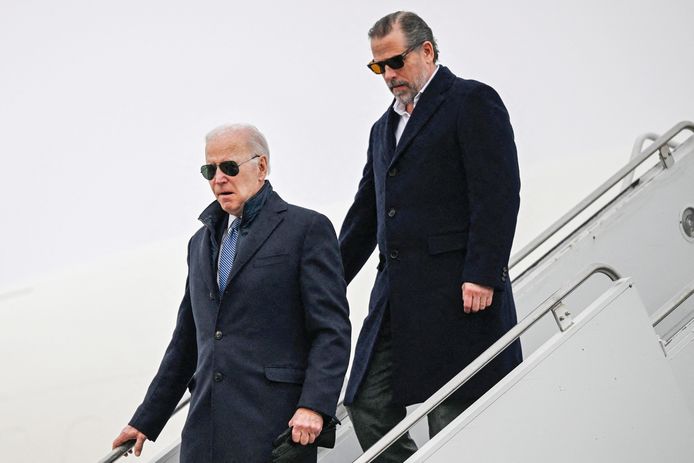 President Joe Biden arriveert met zoon Hunter in  New York (archieffoto)