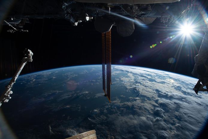 Een foto van de Aarde vanuit het ISS.