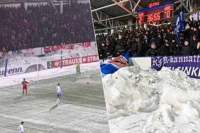 KIJK. Gekker wordt het niet: Conference League-match even stilgelegd omdat keeper bekogeld wordt met… sneeuwballen