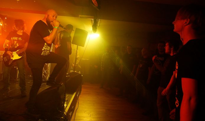 De Rotterdamse band Bloodsphere op metalfeest Kashfest in Oostburg.