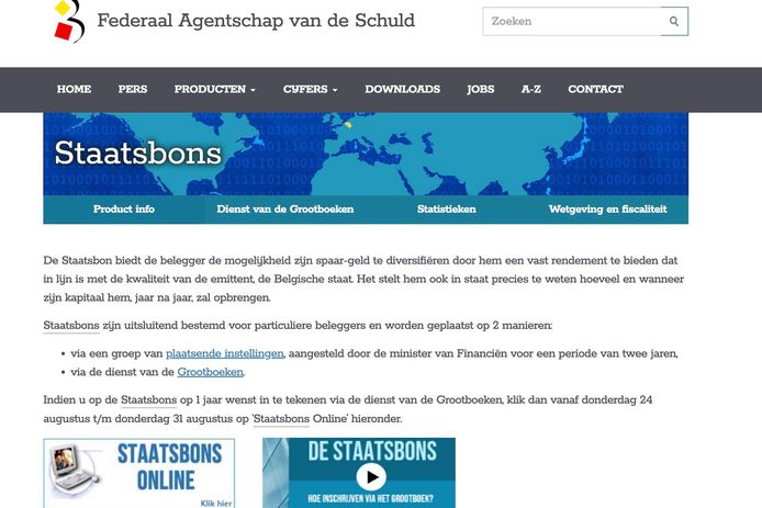 De website van de staatsbon.