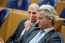 PVV-ers Joram van Klaveren en Geert Wilders.