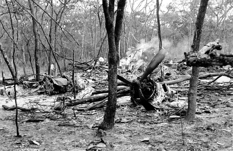 Een foto van de crashsite op 19 september 1961. Beeld AP