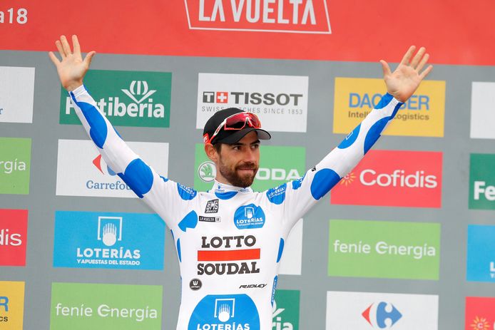 Thomas De Gendt won de bergtrui in de Vuelta.