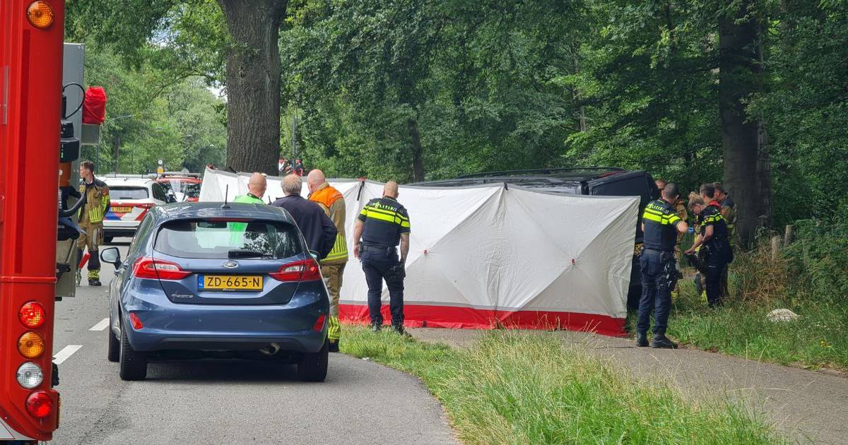 Ernstige aanrijding op Hengelosestraat in Enschede, busje knalt tegen boom.