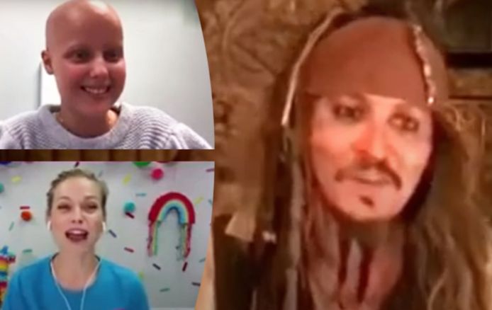 Jack Sparrow brengt bezoek aan kinderziekenhuis.