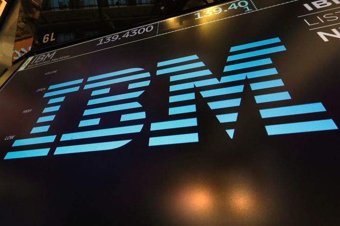 Het logo van IBM.