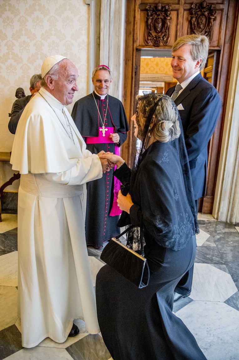 Willem-Alexander en Máxima op bezoek bij Franciscus. Beeld ANP