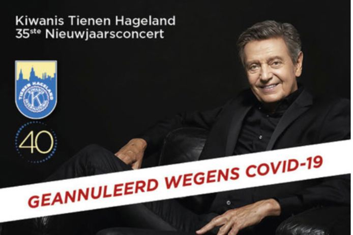 Het 35e nieuwjaarsconcert van Kiwanis Tienen Hageland is afgelast.