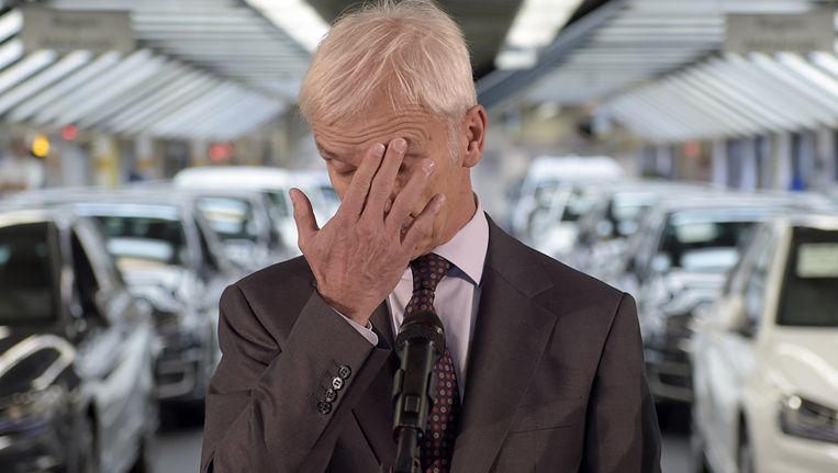 Dit is de topman van VW, Matthias Müller. Aan hem om de puinhoop van zijn voorgangers op te ruimen. Beeld AFP