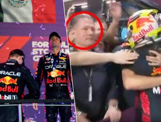 Vader Max Verstappen onder vuur nadat hij haast stoïcijns blijft tijdens euforie Red Bull en Sergio Perez