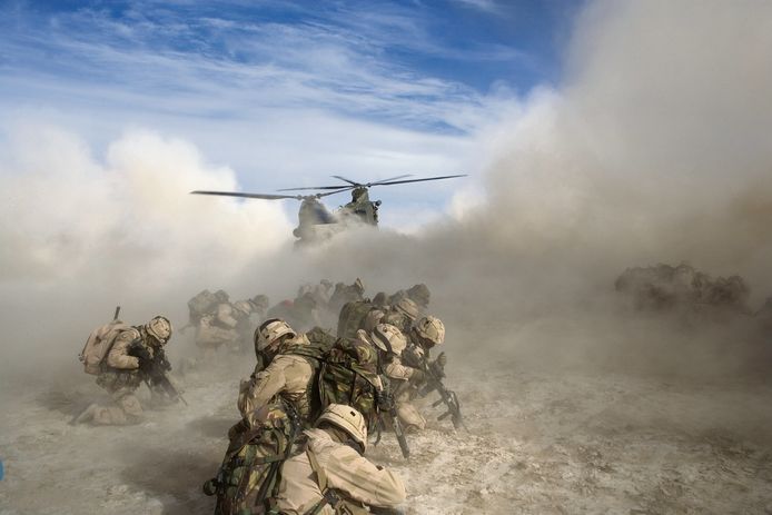 Nederlandse militairen in actie in Kandahar, Afghanistan