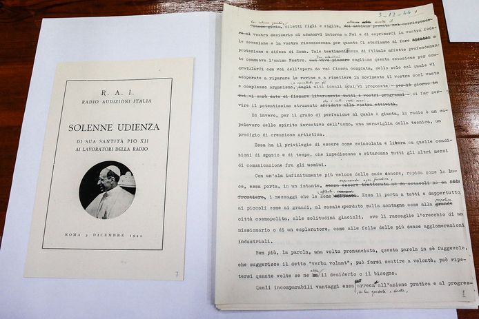 De speech van Pius XII voor werknemers van de RAI in 1944.