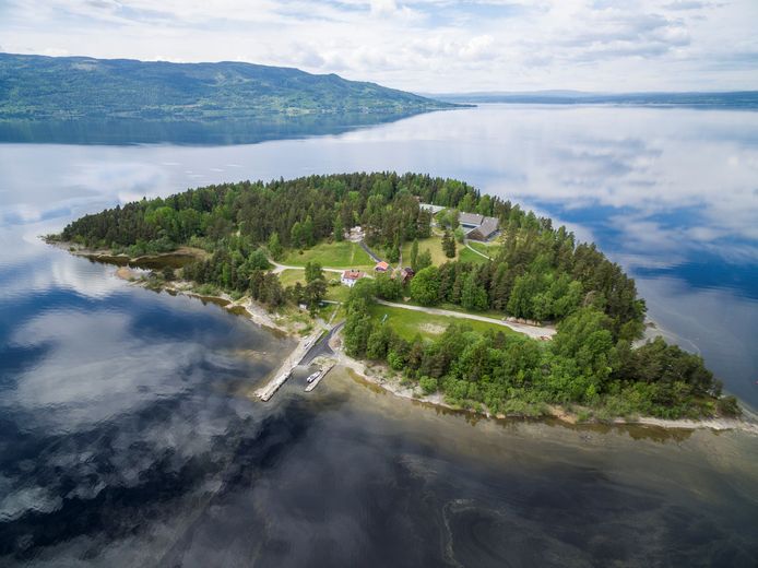Het eiland Utoya, waar Breivik op 22 juli 2011 toesloeg.