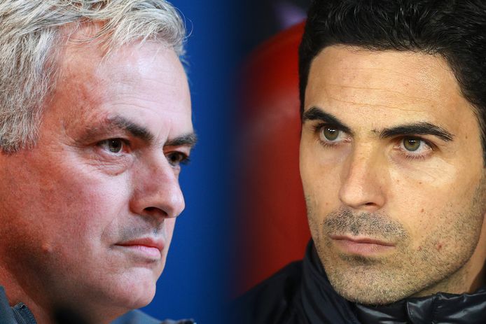 José Mourinho (Tottenham Hotspur) en Mikel Arteta (Arsenal).