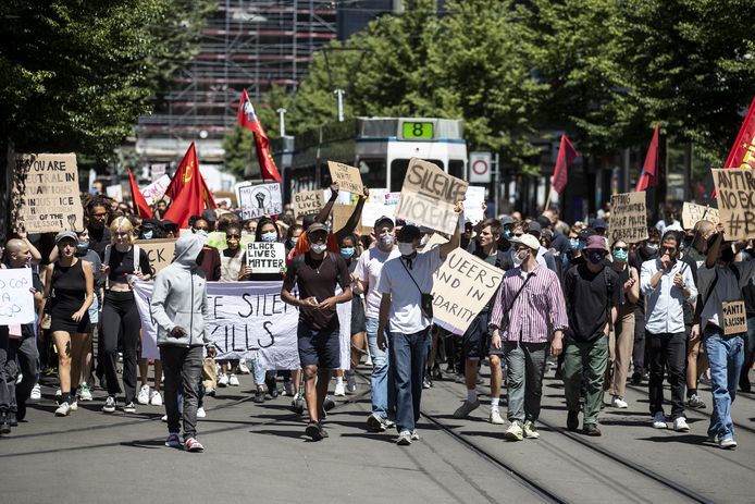 Het anti-racismeprotest in Zürich.