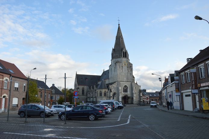 Het dorpscentrum van Denderleeuw.