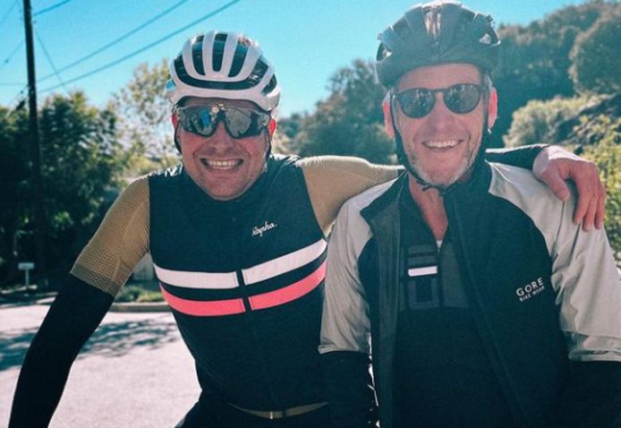 Jan Ullrich en Lance Armstrong kunnen het vandaag goed met elkaar vinden.