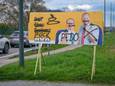 De Mechelsesteenweg in Nossegem werd het toneel van verkiezingsvandalisme.