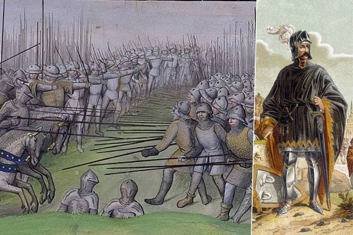 Filips van Artevelde (rechts) en zijn Gentenaars werden verslagen bij de Slag bij Westrozebeke.