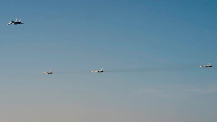 Beeld van 2 maart: twee van de vier Russische gevechtsvliegtuigen die het Zweedse luchtruim schonden, hadden nucleaire wapens aan boord.