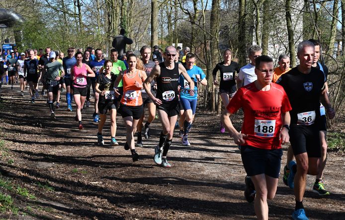 Deelnemers aan de halve marathon.