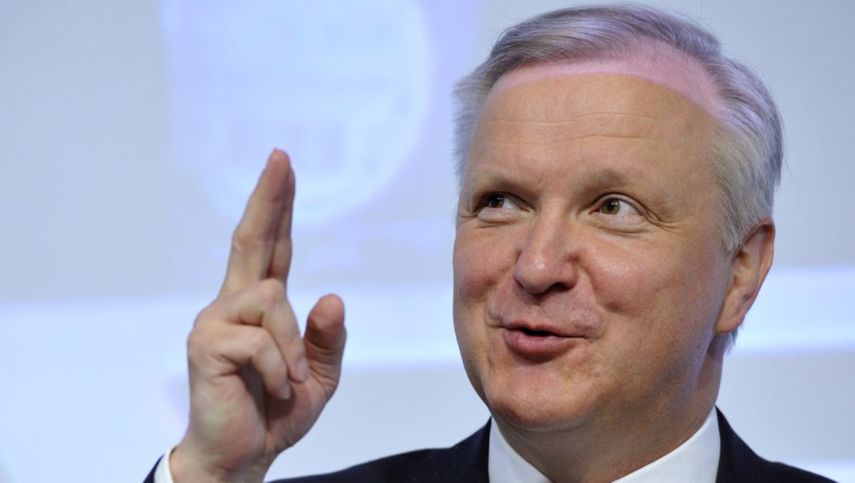 Europees Commissaris Olli Rehn. Beeld afp
