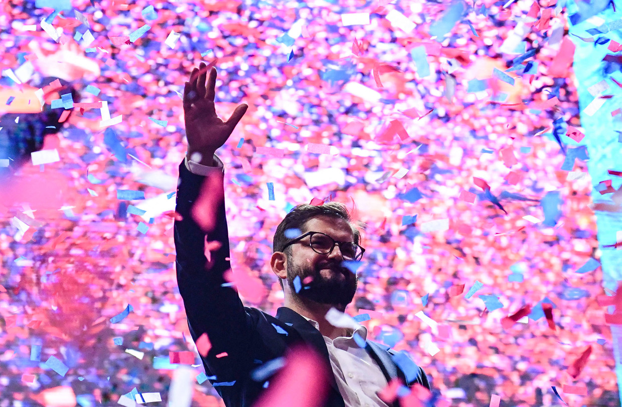 Gabriel Boric, 35 jaar oud, is de nieuwe president van Chili.  Beeld AFP