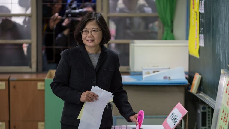 De DPP van Tsai Ing-wen wint de verkiezingen in Taiwan. Beeld anp