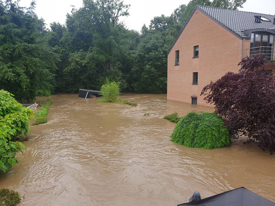 Inondations rue du Parc, à Trooz (province de Liège)