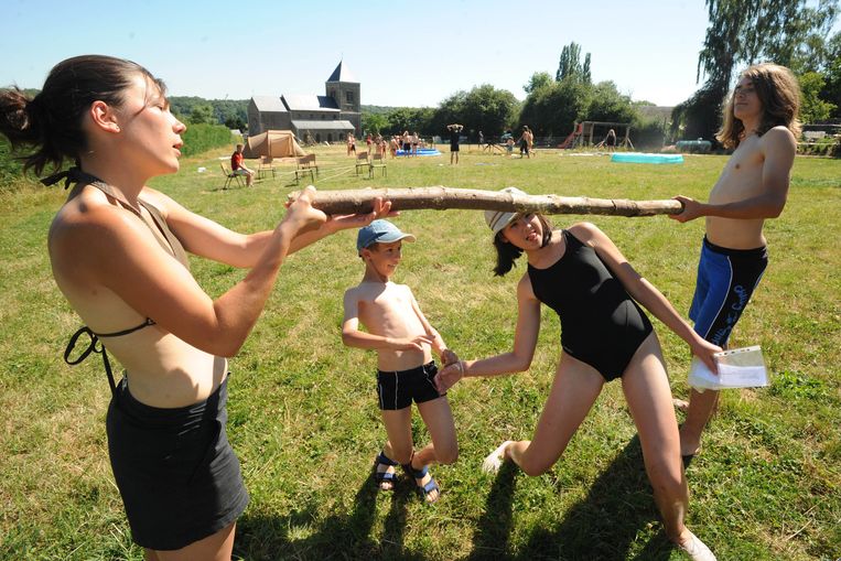 Scoutskamp in Ath. Beeld Belga