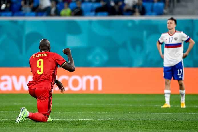 Lukaku voor de wedstrijd tegen Rusland zaterdag.