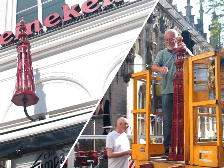 De iconische Roode Toren hangt weer in Middelburg