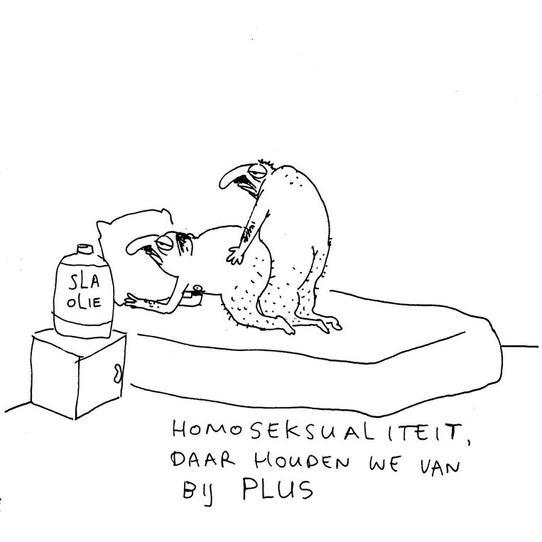 De cartoon waar Tijn Stevens aanstoot aan neemt en die Tineke Koks juist heeft uitgeknipt. Beeld Gummbah